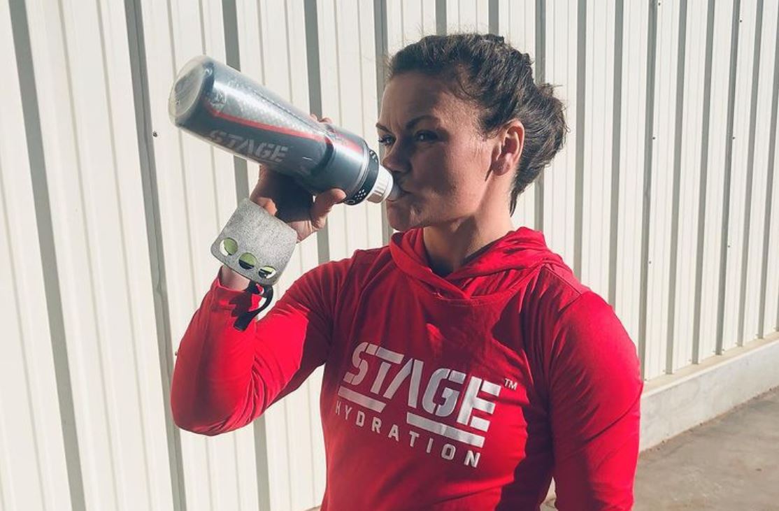 Participant drinking Stage Electrolytes