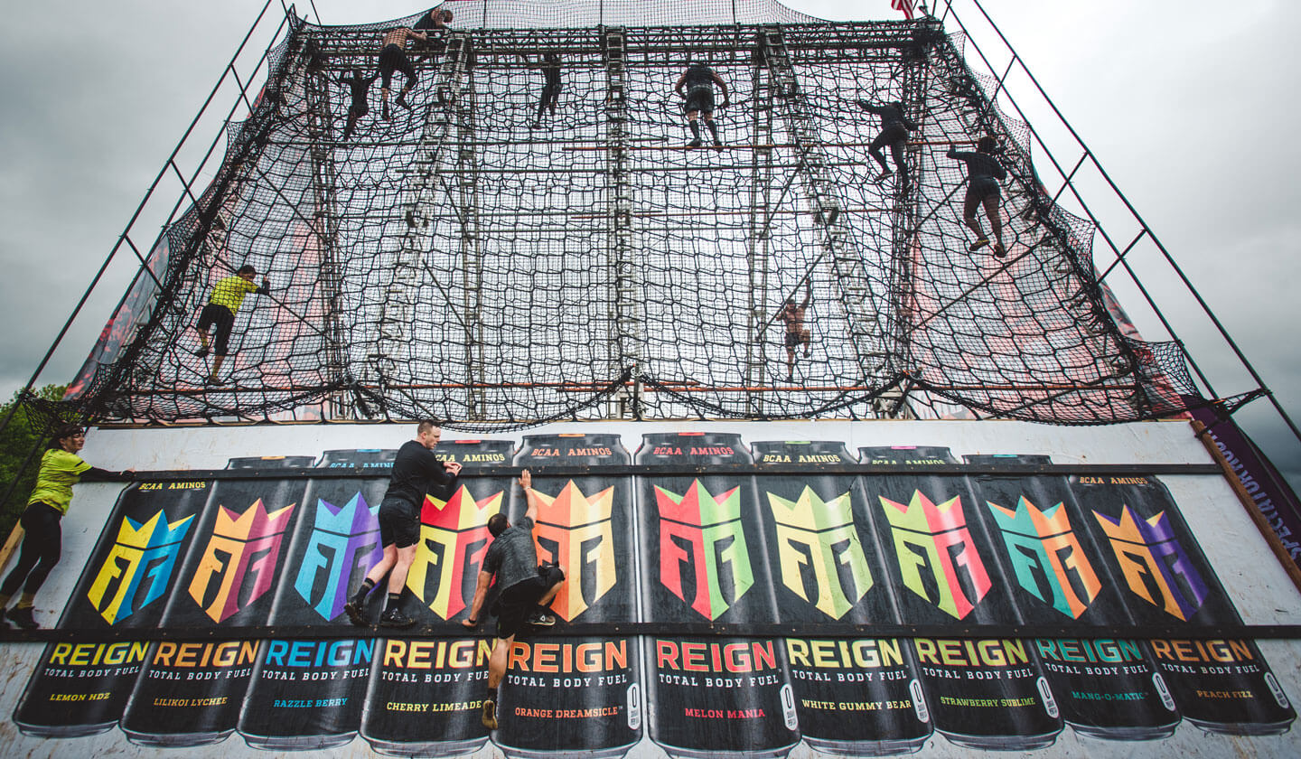 Mudderhorn obstacle with Reign logos
