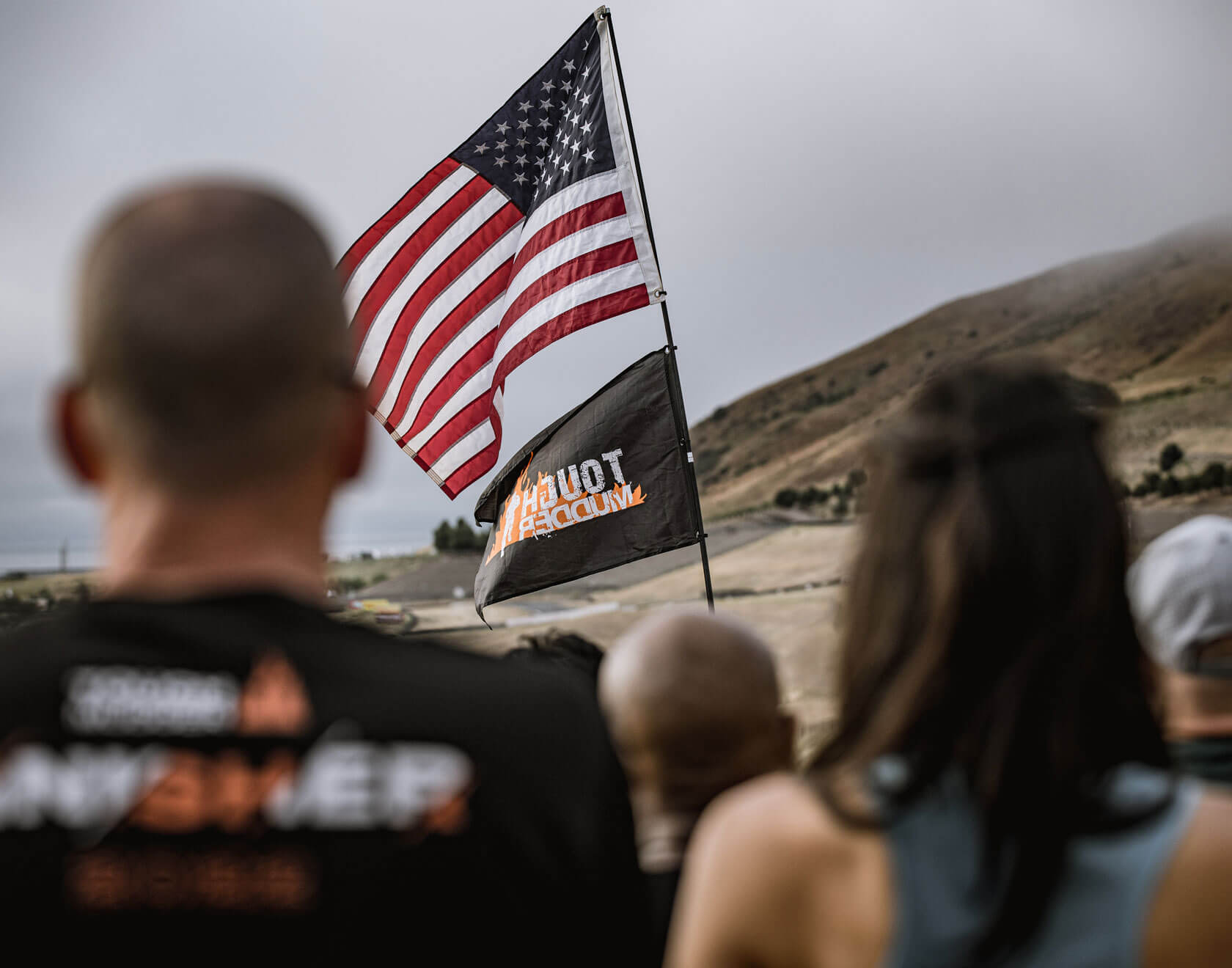 Tough Mudder flag with US flag