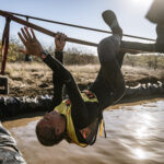 Woman upside down in a rope